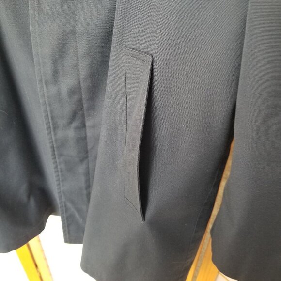 Men's London Fog Trench Coat Size 40 Long Navy Blue - Picture 5 of 10